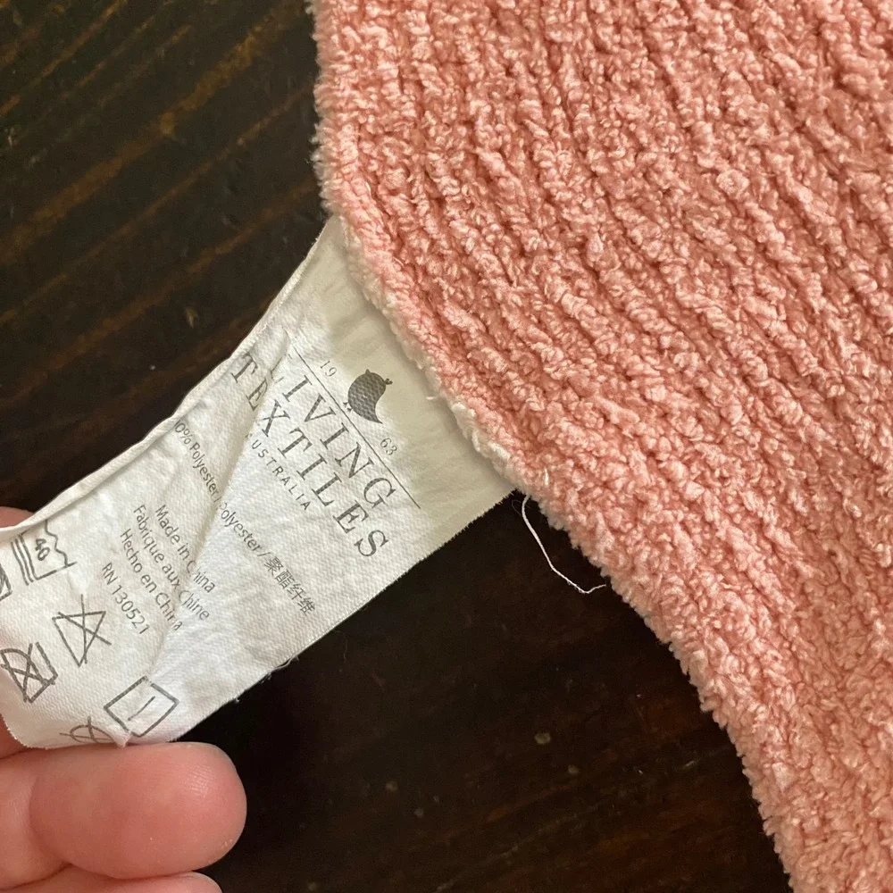 Living‎ Textiles Pink Daisy Chenille Knit Baby Blanket Reversible Floral 34x36